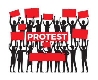 Protestocu siluet beyaz grup tarafından protesto