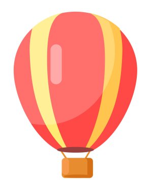 Beyaz izole Kırmızı Sarı Airballoon simge.