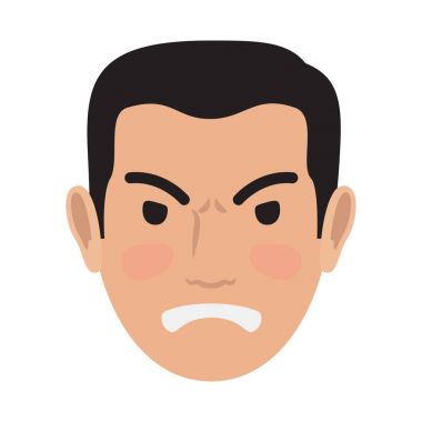Kızgın adam Avatar Kullanıcı Pic açık kafa vektör görüntülemek
