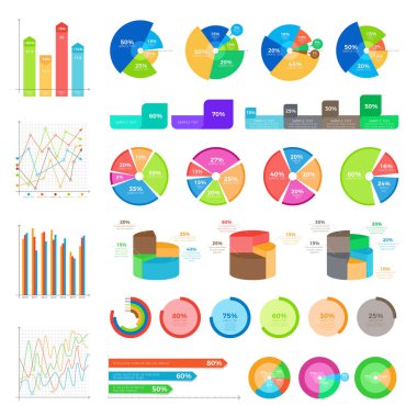 Beyaz renkli infographics koleksiyonu