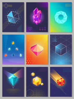 Dokuz değerli taşlar renkli koleksiyonu.