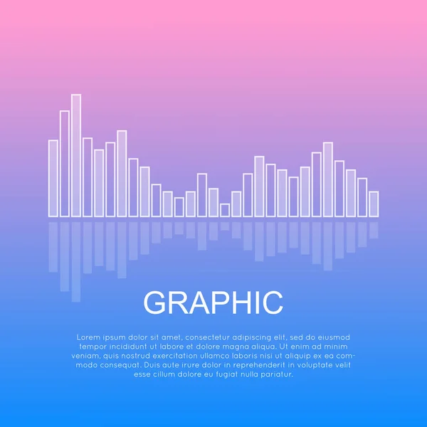 Grafik izole iş sütun grafiği yansıtan — Stok Vektör