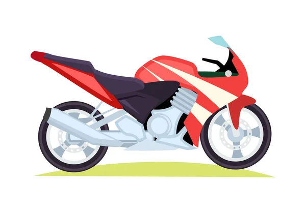 Moto moderne noire et rouge sur fond blanc — Image vectorielle