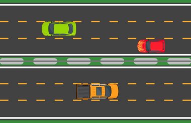 Karayolu trafik kavramı ağaç otomobil ile