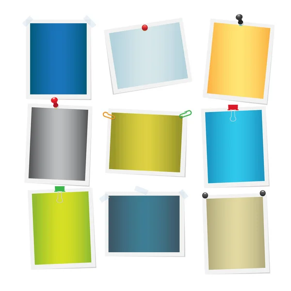 Empty Colourful Attached Photos Collection. — Stock Vector