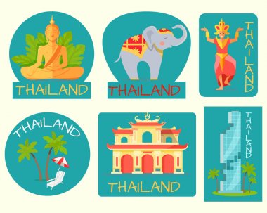 Tayland Poster sembolik işaretiyle kartların.