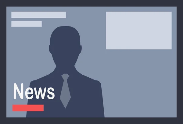 News with Man Silhouette on Dark Grey Background — Stock Vector
