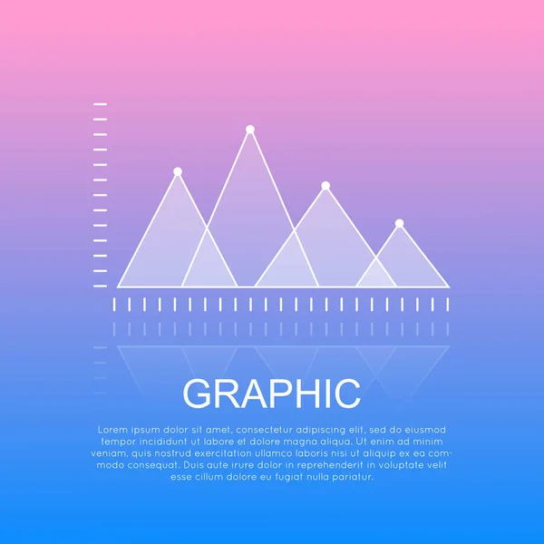 Diagrama gráfico con informe de marcas triangulares . — Vector de stock