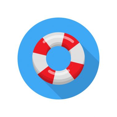 Yaşam şamandırası beyaz arkaplanda izole