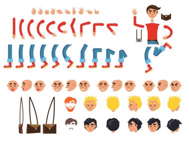 Erkek karakter üzerinde beyaz renkli Oluşturucu.