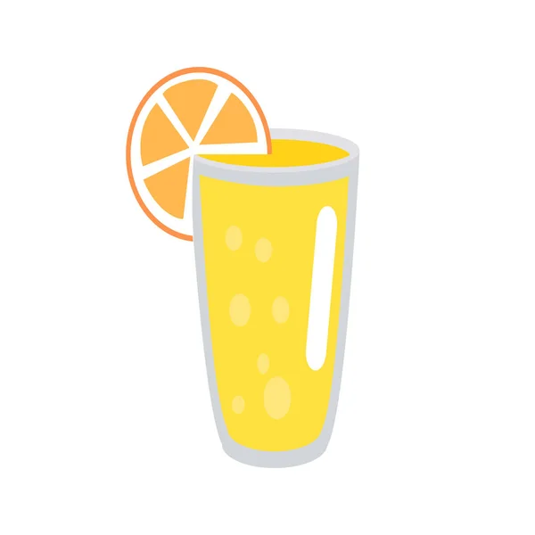 Lemonad med Orange skiva i glas Illustration — Stock vektor