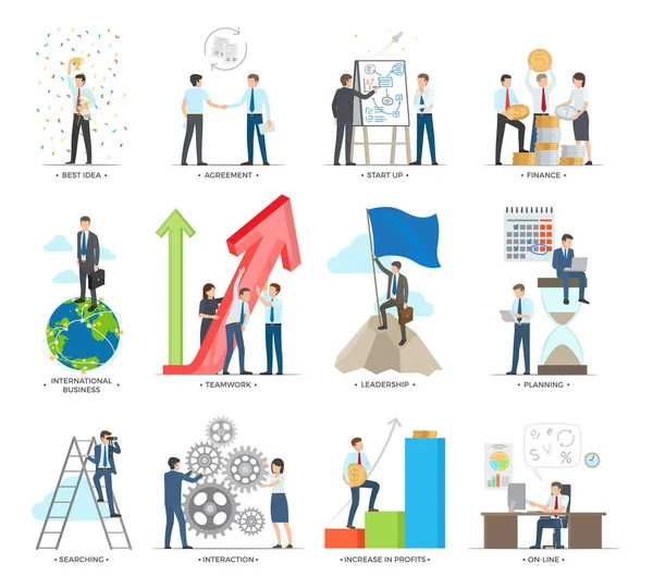 Succesvolle Business Concept Vector Poster maken — Stockvector