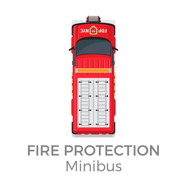 Minibus de protection contre l'incendie Moyens de transport — Image vectorielle