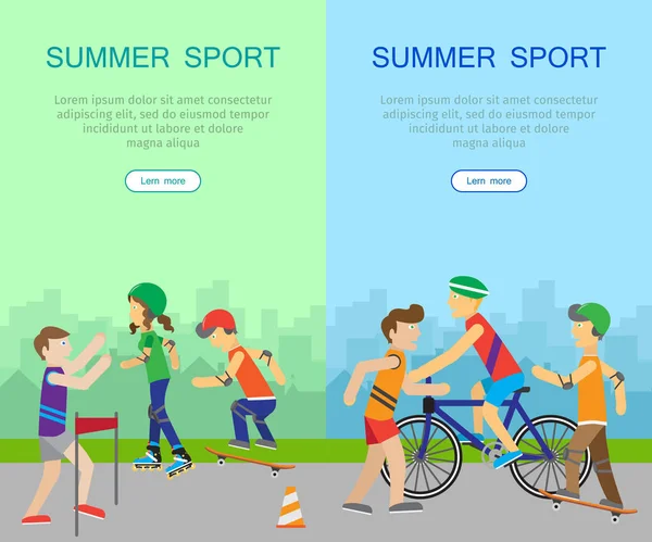 Deux bannières de sport d'été — Image vectorielle