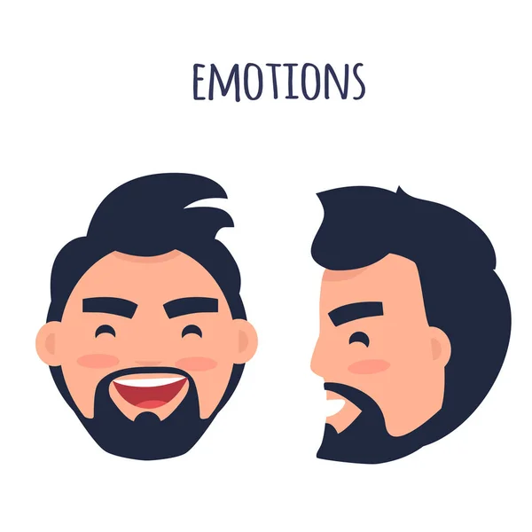 Feliz Emoción. Cara de diferentes ángulos Vector — Vector de stock