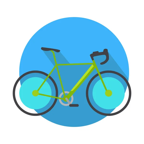 Icono de Bicicleta Diseño Piso Aislado. Botón web de bicicleta — Vector de stock