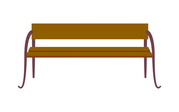 Banc standard en bois isolé sur fond blanc — Image vectorielle