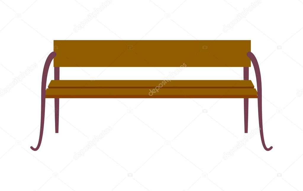Wooden Standard Bench Isolated on White Background