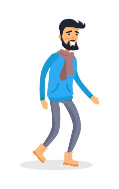 Beyaz izole adam gülümseme ishal ile giyinmiş