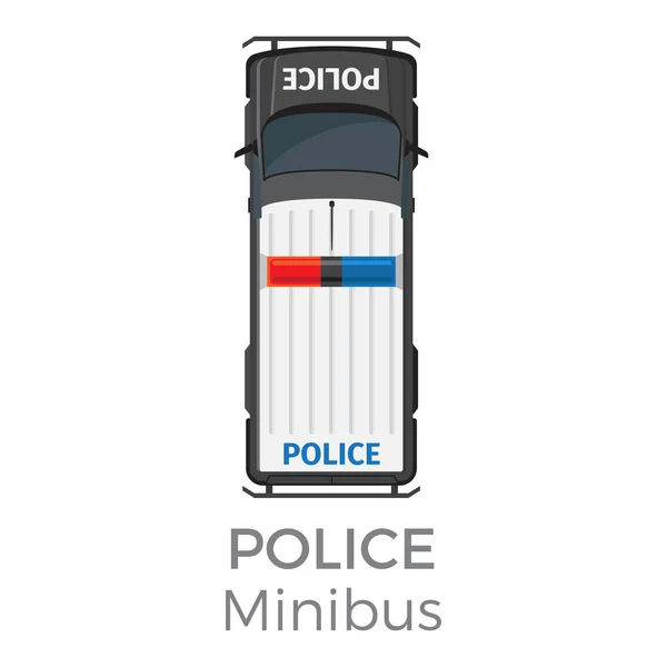 Police Minibus Car Service Means of Transportation — Stock Vector