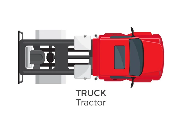 Tractor Truck Top View Ícone de vetor plano — Vetor de Stock