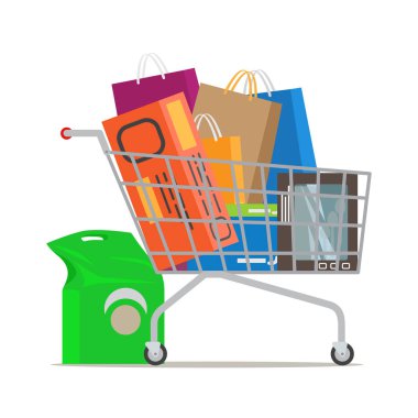 Alışveriş Trolley farklı satın almaların tam.