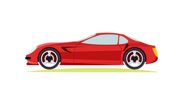 Rojo moderno coche deportivo rápido sobre fondo blanco . — Vector de stock