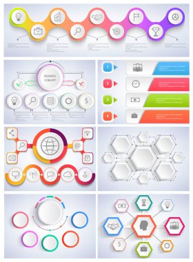 Vektör çizim Set Infographics düz tasarımı