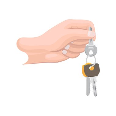 Arm Holds Bunch of Keys Isolated Illustration clipart