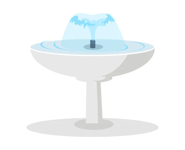 Witte keramische fontein met het spuiten van Water Vector — Stockvector