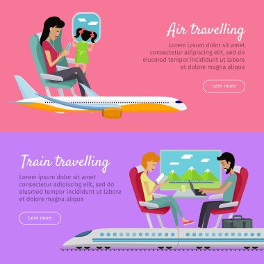 Hava seyahat ve afiş seyahat tren