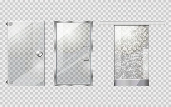 Glass Door Collection on Transparent Background — Stock Vector