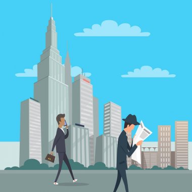 New York şehir merkezinde işinde iki beyler hadi