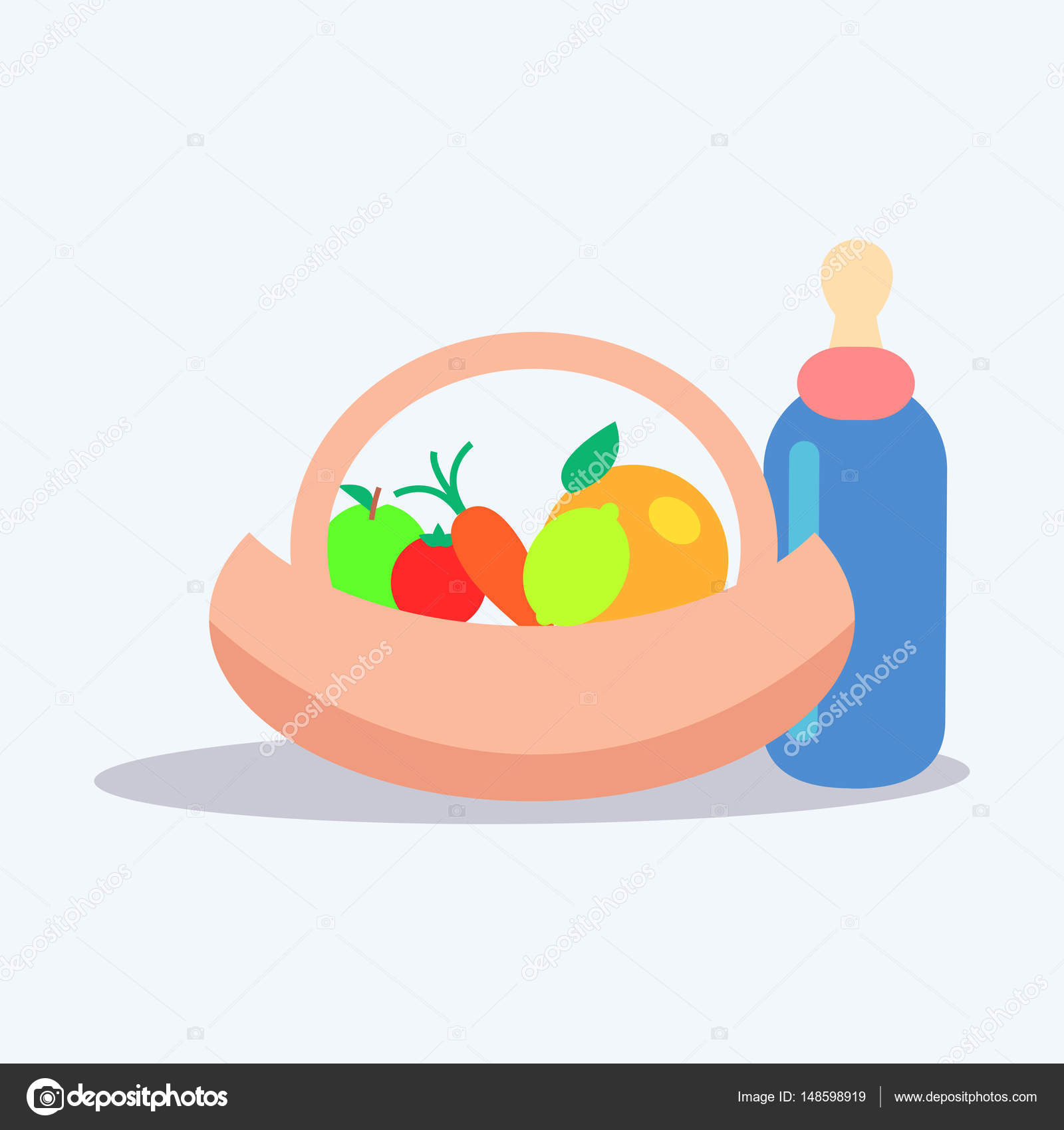 Kids Healthy Ration Flat Vector Concept Stock Vector Image by ©robuart ...