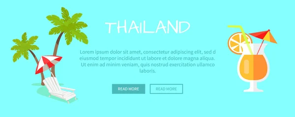 Ταϊλάνδη τουριστικό επίπεδη στυλ διάνυσμα Web Banner — Διανυσματικό Αρχείο