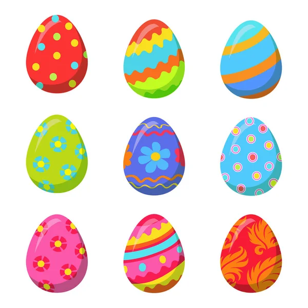Πασχαλινό αυγό με πολύχρωμα φωτεινά διακοσμητικά σχεδιασμό — Διανυσματικό Αρχείο