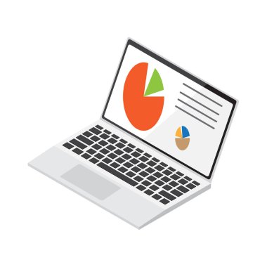 Dizüstü bilgisayar görüntüler renkli diyagramları çizimi