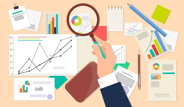 业务分析师，财务数据分析 Web 图标 — 图库矢量图片