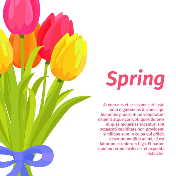 Cartão postal Primavera com Parabéns Ilustração —  Vetores de Stock
