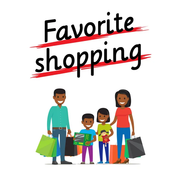 Ícone do processo de compras da família favorita no branco —  Vetores de Stock