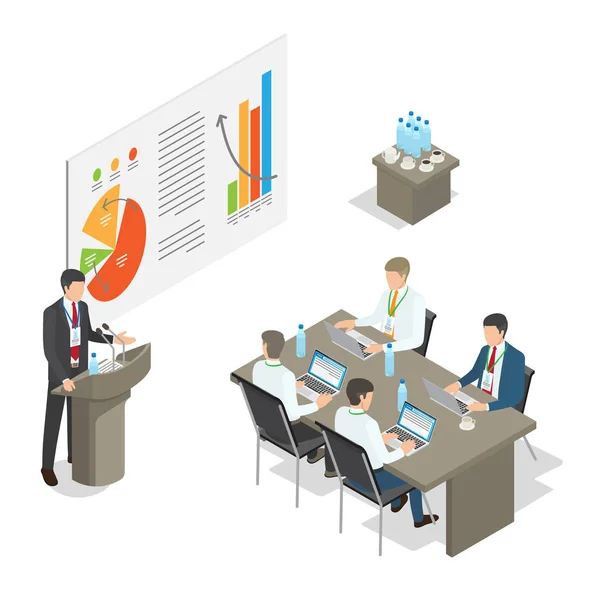 Conferência de reuniões de negócios Top Managers no escritório — Vetor de Stock