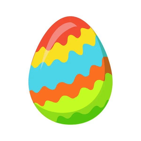 Œuf de Pâques avec vecteur de lignes colorées Zigzag — Image vectorielle