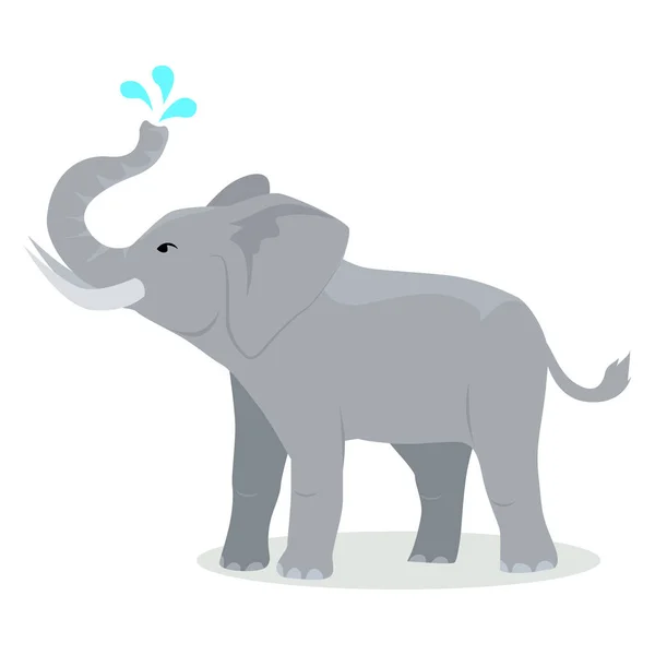 Ícone dos desenhos animados de elefante em design plano — Vetor de Stock
