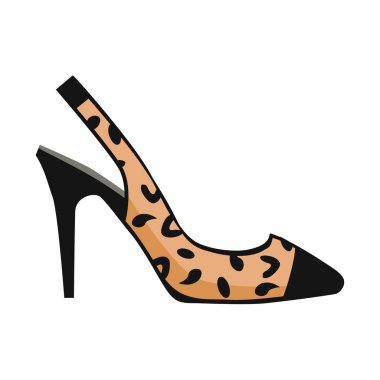Göz alıcı leopar Slingback ayakkabı illüstrasyon