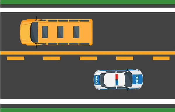 Stadtverkehrskonzept mit Autos auf der Autobahn — Stockvektor