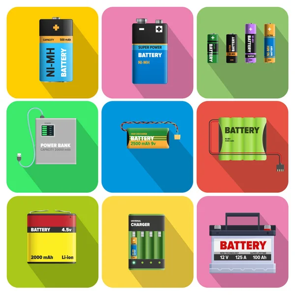 Colorful Charging Devices Illustrations Set — Stock Vector