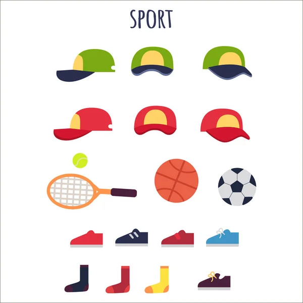 Sport Clothes and Equipments Vector Collection — Stock Vector