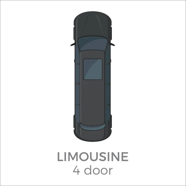 Limousine Top View Flat Vector Icon — Stock Vector