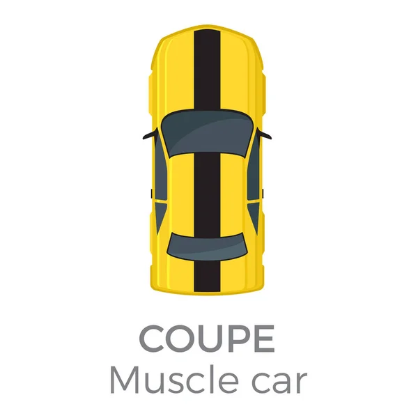 Muscle Car Coupe felülnézet lapos Vector Icon — Stock Vector