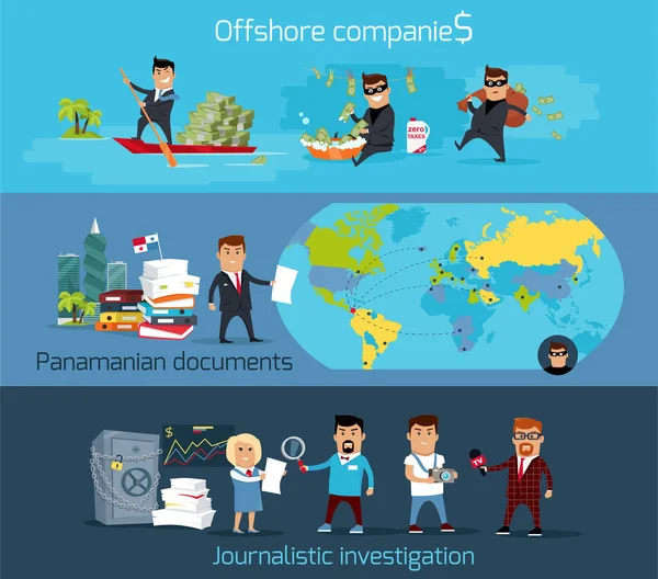 Sociedad Offshore de Panamá papeles — Archivo Imágenes Vectoriales